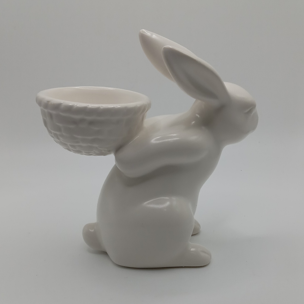 White Ceramic Rabbit Art Piece - Picture 3 of 7